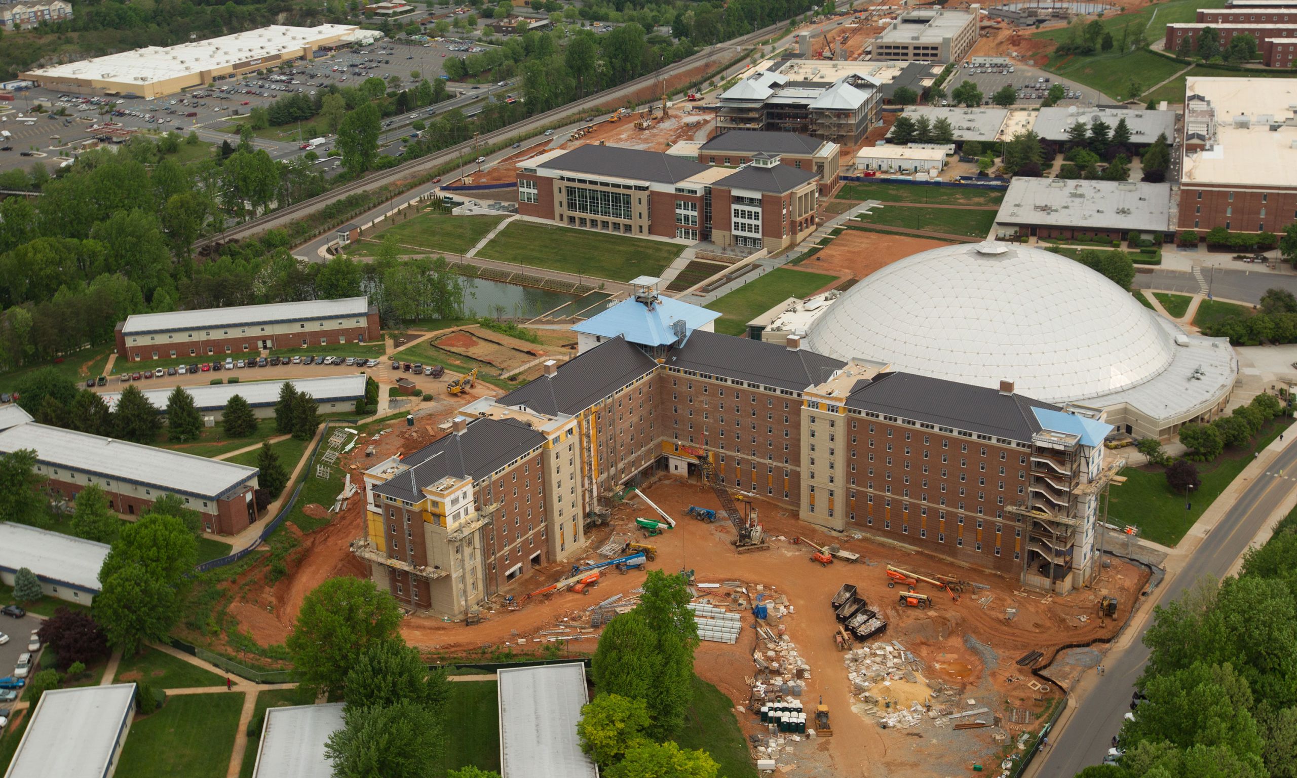 Construction continues on the heart of Liberty's campus.