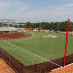 Construction continues on Liberty's Softball Stadium.