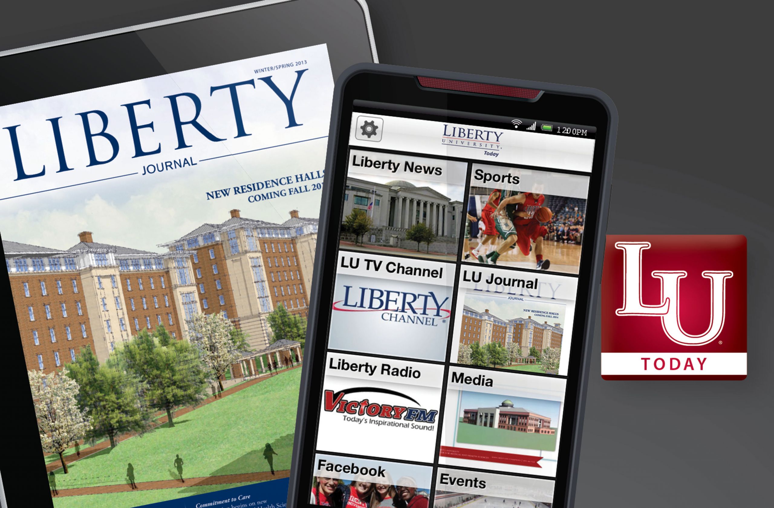 Liberty Today on tablet and smart phone.