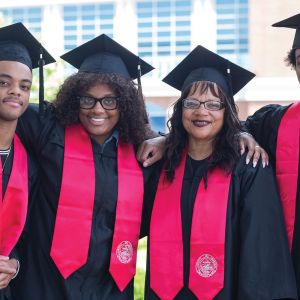 The Trezvant family completed their degrees online and traveled from Houston, Texas, to attend Commencement.