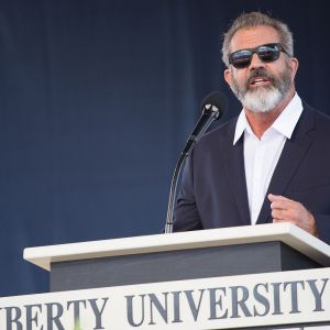 Hollywood actor/director/producer surprised graduates at Liberty's 43rd Commencement.