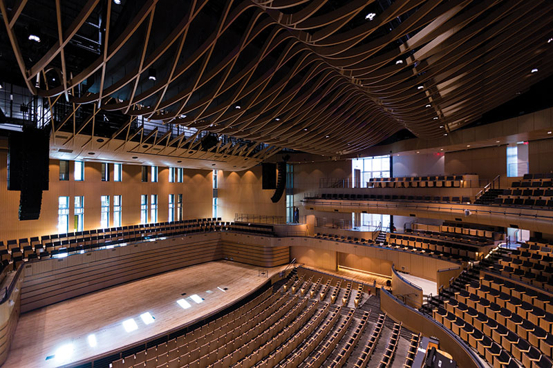 Inside Liberty University's 1,600 seat fine arts concert hall.