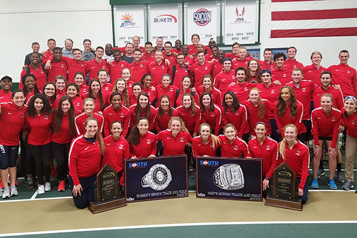 Men's, women's indoor track & field teams defend Big South