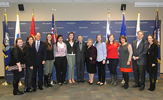 Stand with Israel members and the Burian family meet at a Liberty University event.