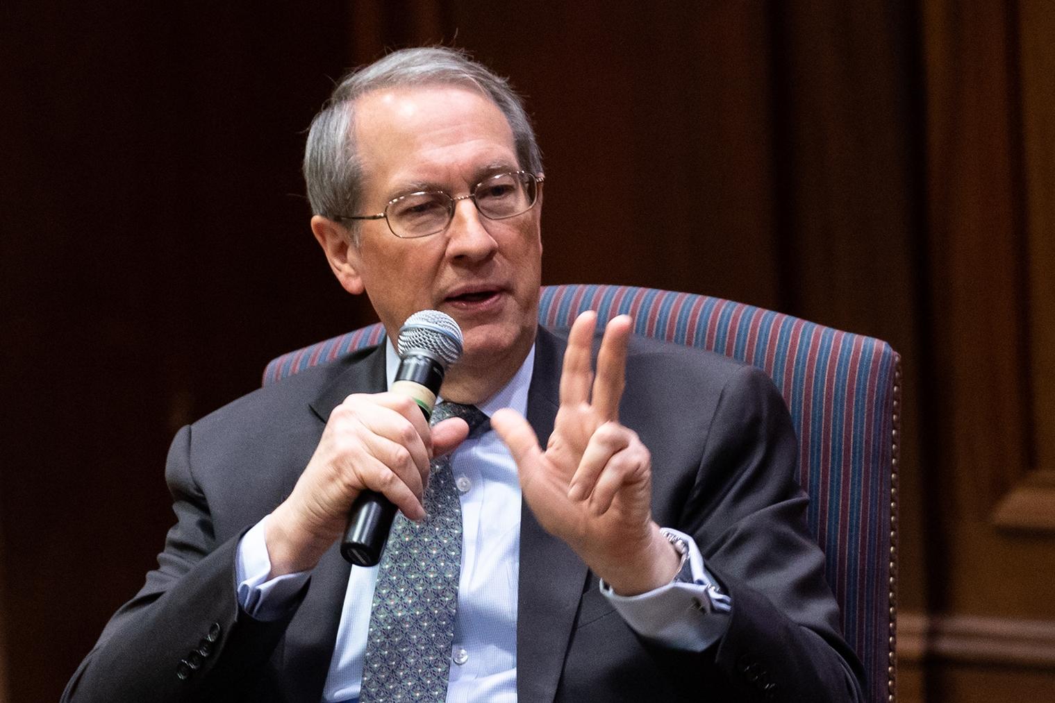 Longtime Congressman Bob Goodlatte Spends Day On Campus Shares Work   Bob Goodlatte Liberty University 201902193982AS 1520 