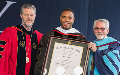 Rashad Jennings receives and honorary doctorate from Liberty University.