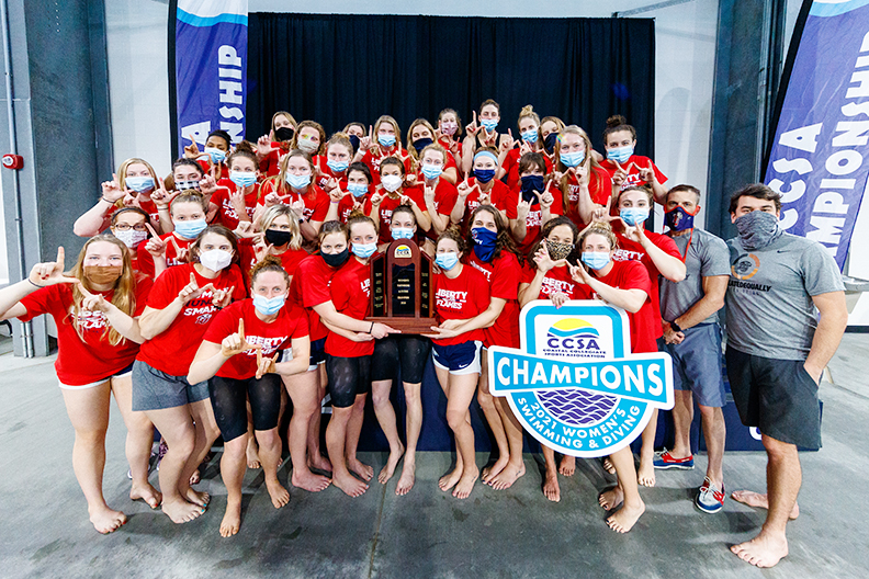 Lady Flames swimmers and divers seal share of fourth CCSA Championship