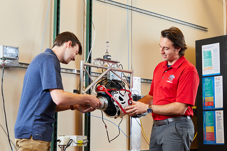 Engineering students advance prototype for NFL Helmet Challenge