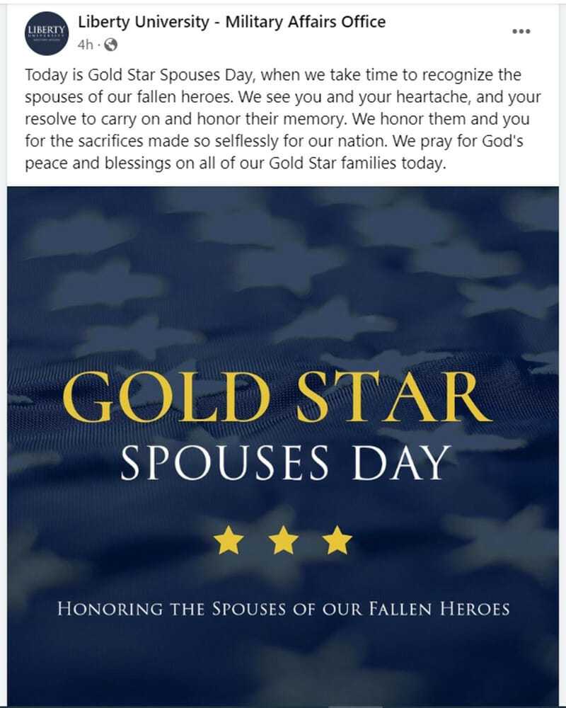 Liberty’s Military Affairs Office recognizes spouses of fallen service